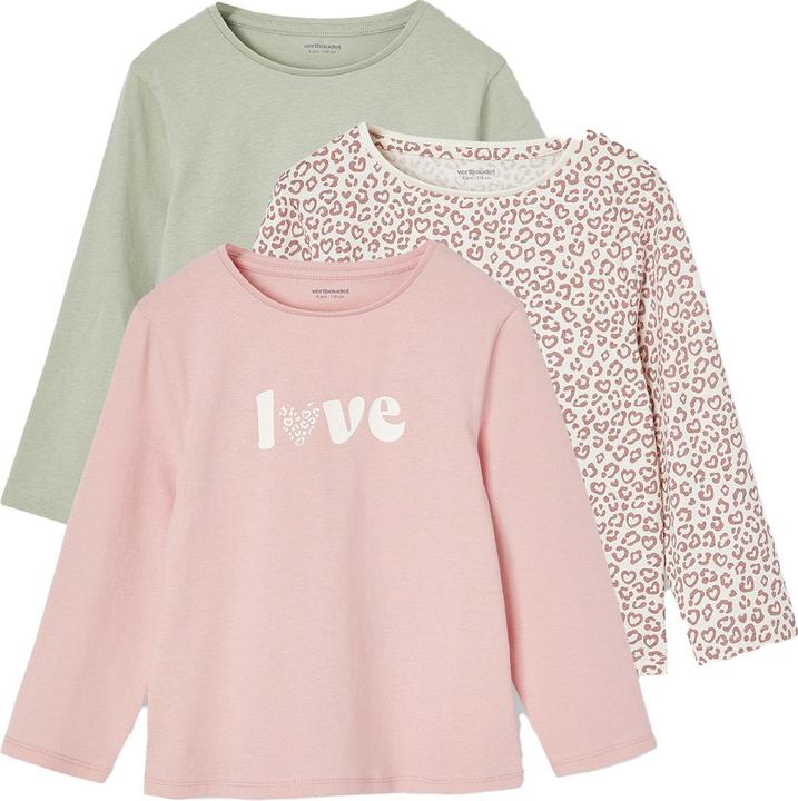 Immagine prodotto Vertbaudet 3er-Pack Mädchen Shirts mit Print BASIC (98)