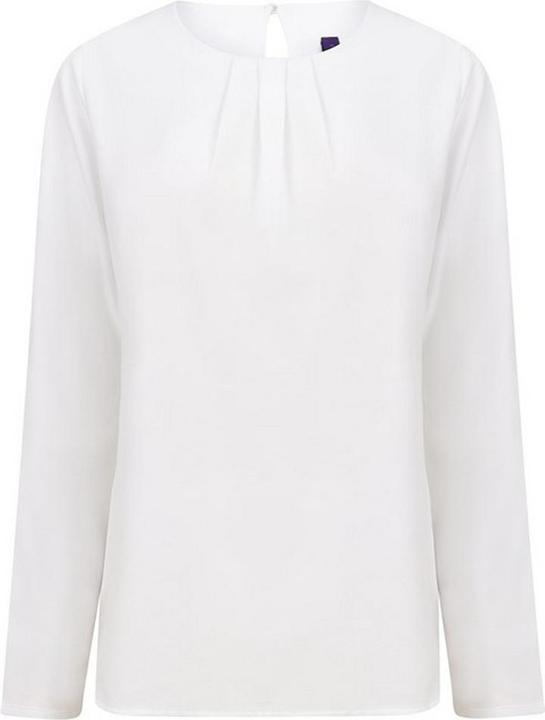 Henbury Bluse Bundfalten Langärmlig