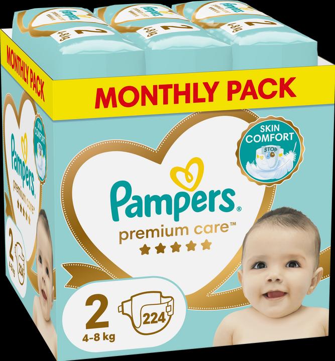 Actual product image Pampers Premium Care (Size 2, Monthly box, 224 Piece)
