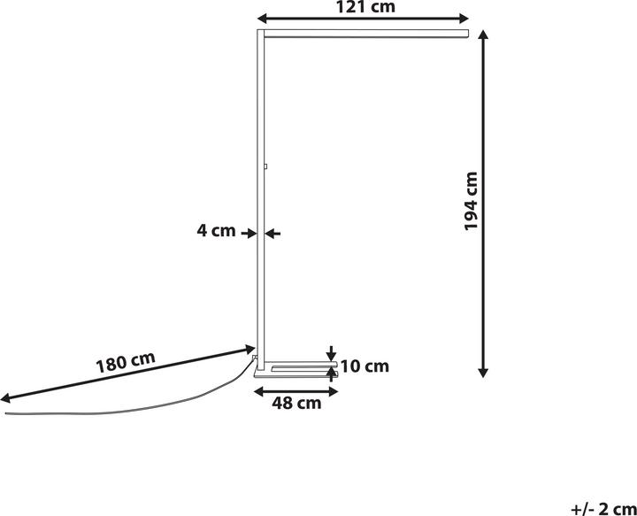 Actual product image Beliani Floor lamp LED metal white 194 cm rectangular SAGITTA (11200 lm)