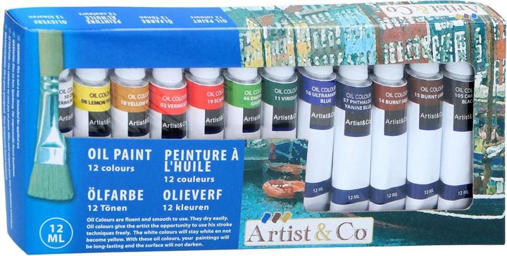 Actual product image Artist&Co Oil painting, 12pcs. (Multicoloured, 12 ml)