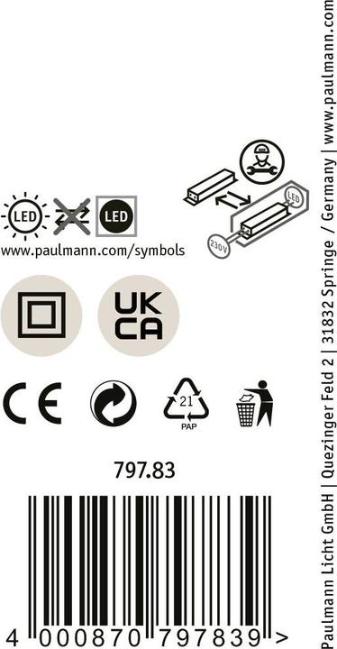 Immagine prodotto Paulmann Lampade Puric Pane (400 lm)