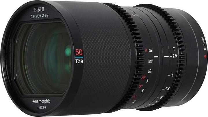 Actual product image Sirui Saturn 50mm T2.9 1.6x anamorphic carbon full-frame lens L50N (Neutral Flare) (L-Mount, full size)