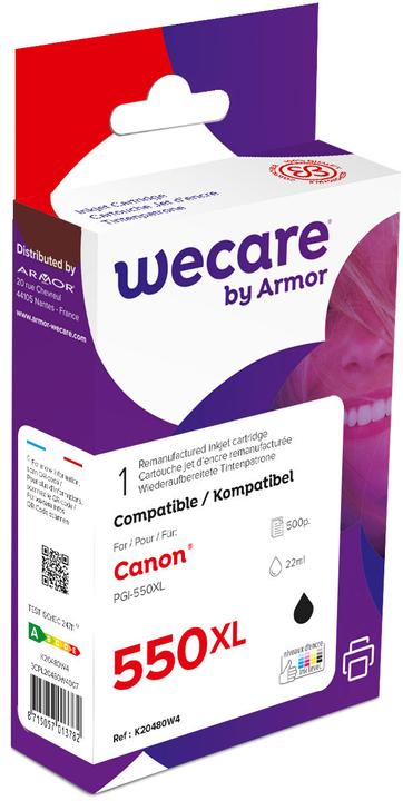 Actual product image Wecare Ink XL rebuilt black PGI-550XB for Canon PIXMA MG5450 22ml (FC)
