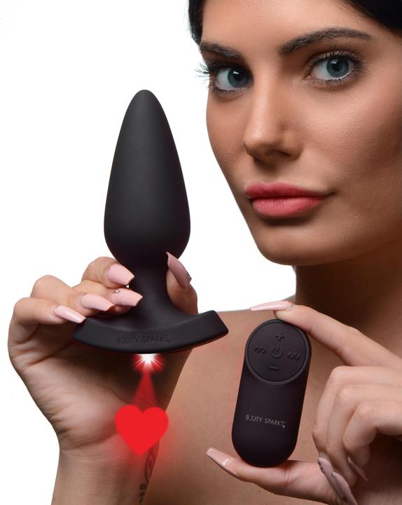Actual product image XR Brands Laser Heart Large Anal Plug with Remote Control