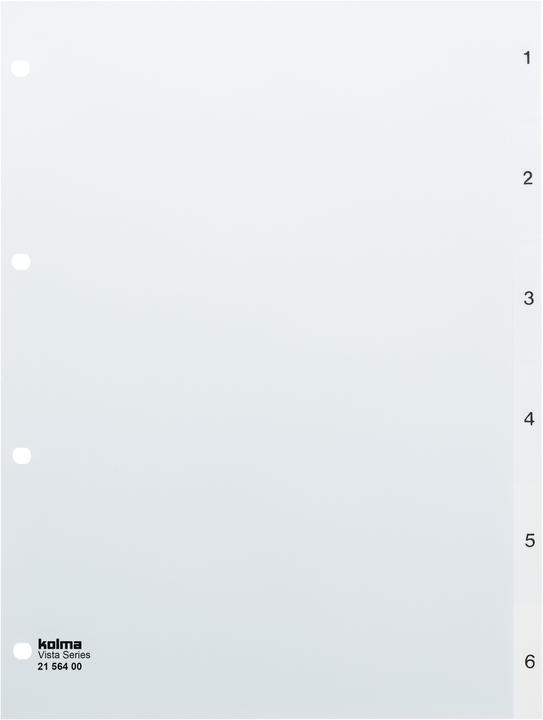 Kolma Index A4 Vista 1-6 6-piece transparent colourless