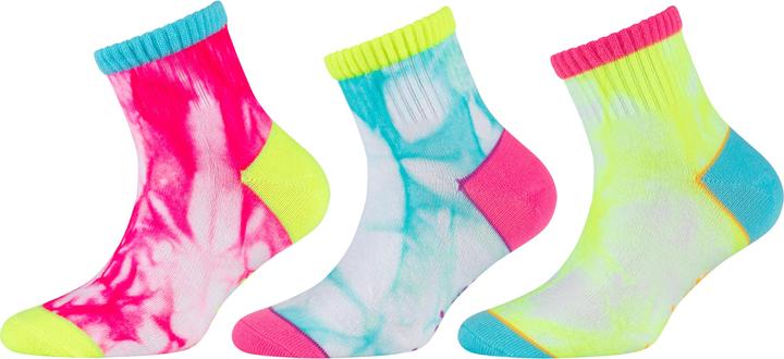 Actual product image Skechers 3PPK Girls Casual Fancy Tie Die Socks SK41076-1001 - (31, 34)