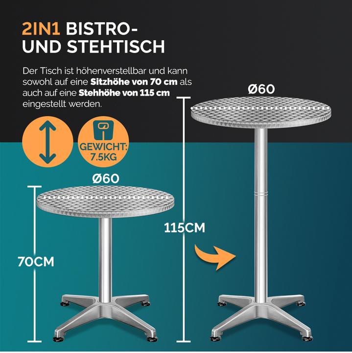 Produktbild Casaria Stehtisch (60 x 60 x 70 cm)