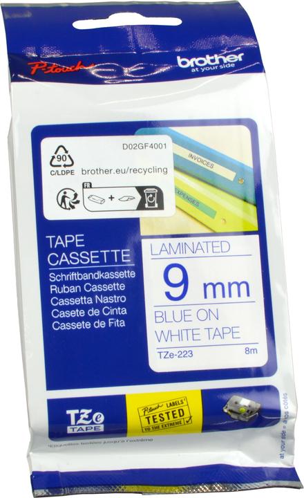 Produktbild Brother TZ223 Laminiertes Band (1.70 cm, Blau, Weiss)