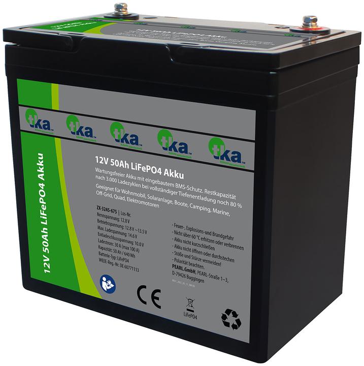 Actual product image TKA LiFePO4 battery, 12 V, 50 Ah / 640 Wh (12.80 V, 50 Ah)