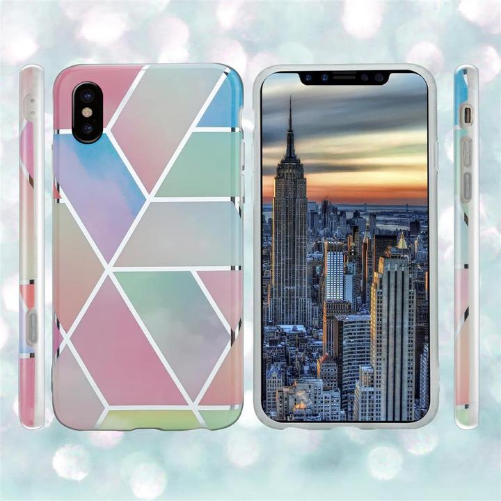 Actual product image Cadorabo IMD TPU Colorful Marble Cover (Apple iPhone X)