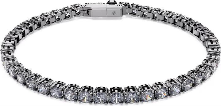 Swarovski Matrix Tennis Armband Rundschliff Grau (17.50 cm, Swarovski Metall)