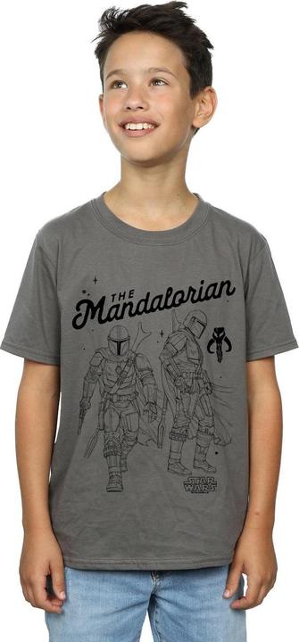 Actual product image Star Wars Boys The Mandalorian Hunter Profile T-Shirt (140, 146)