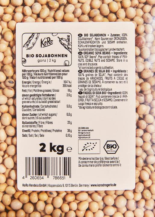 Produktbild KoRo Bio Sojabohnen getrocknet (2000 g)