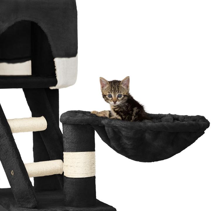 Immagine prodotto tectake Albero del gatto Hansi (260 cm, Bianco, Nero)