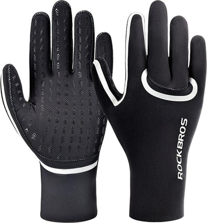 Rockbros Full Waterproof Cycling Gloves, Size: L/XL - Black (L, XL)