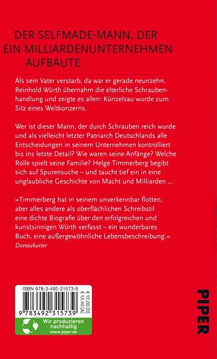 Actual product image Reinhold Würth (German, Helge Timmerberg, 2022)