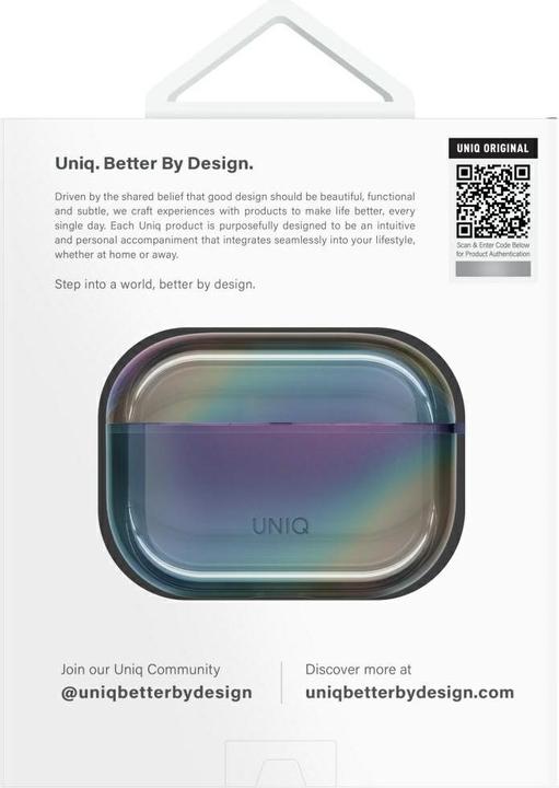 Actual product image Uniq Case Iridescia for AirPods Pro 2 Hang Case midnight quartz