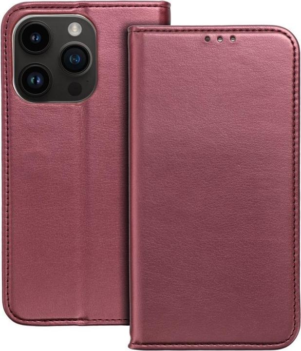 Actual product image OEM Book case SMART MAGNETO Book case for IPHONE 16 Plus burgundy (Apple iPhone 16 Plus)