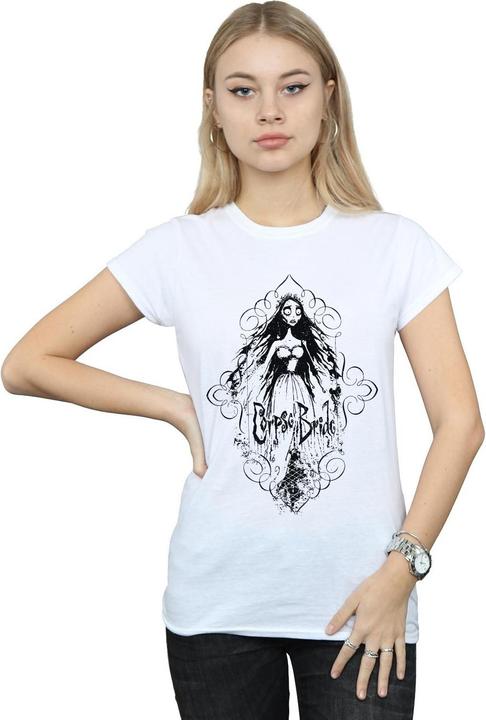 Actual product image Corpse Bride Womens/Ladies Sketched Bride Cotton T-Shirt (XL)