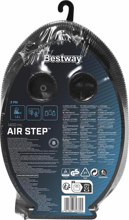 Actual product image Bestway 62004 / 24 foot air pump black, blue inflatable boats