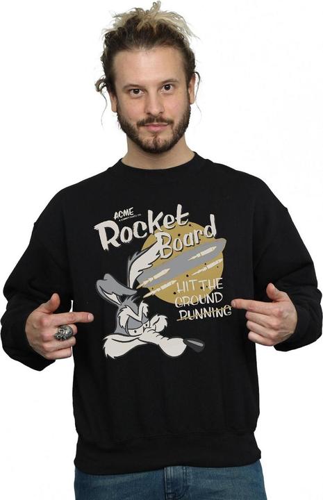 Actual product image Looney Tunes Mens Wile E Coyote Rocket Board Sweatshirt (L)