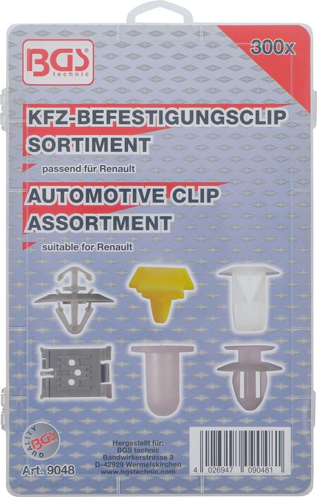 Produktbild BGS Kfz-Befestigungsclip-Sortiment für Renault 300-tlg.
