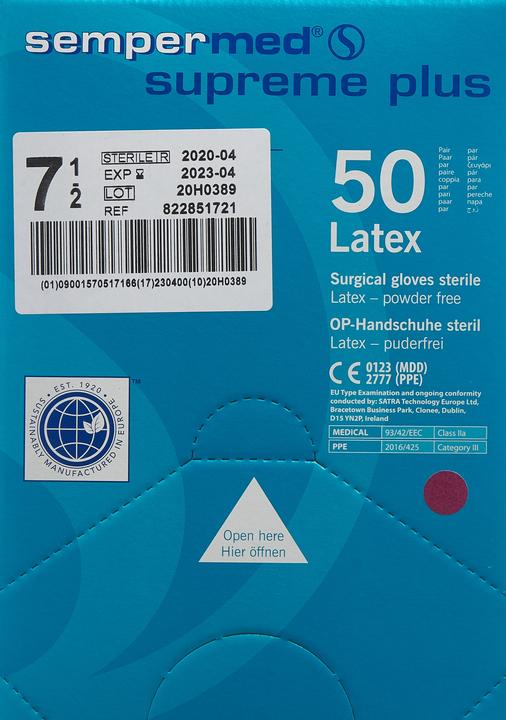 Actual product image Sempermed Supreme Plus surgical gloves 7.5 sterile 50 pairs (7.5)