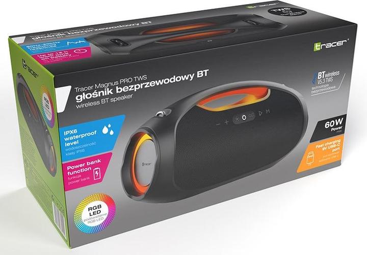 Actual product image Tracer Speakers Magnus PRO TWS BLUETOOTH BLACK (12 h, Rechargeable battery operated)