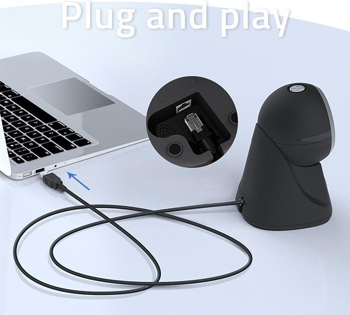 Actual product image Qoltec Desktop precision reader 1D barcode and QR scanner | 2D