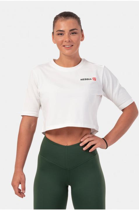Actual product image Nebbia Minimalist Logo Crop Top 600 Cream (S)