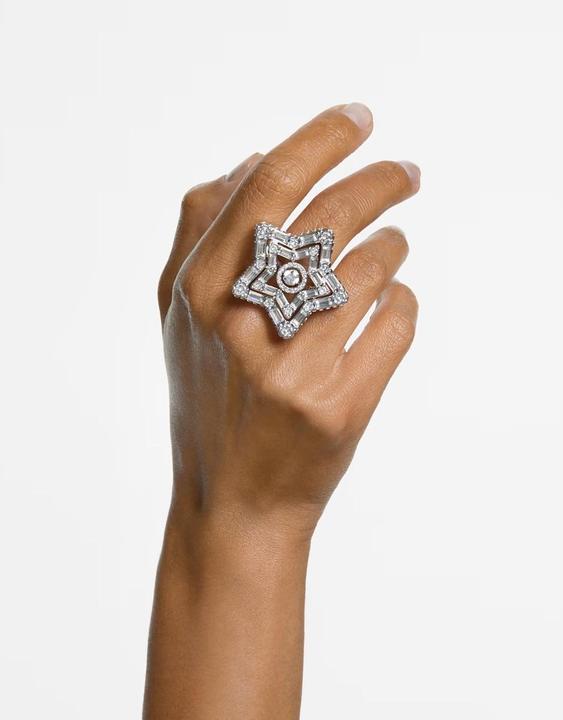 Produktbild Swarovski Stella Cocktail Ring Verschiedene Schliffe Stern Weiss (55)