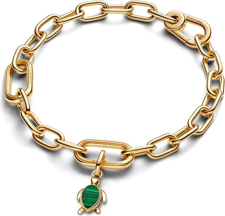 Actual product image Pandora Green Turtle Mini Dangle Charm (Gold plated, Metal)