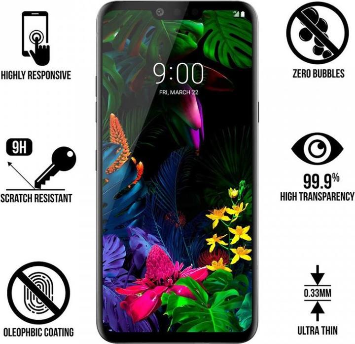 Actual product image Screenguard LG G8S ThinQ Full Screen Protective Glass Film 2.5D 9H (1 Piece, G8s ThinQ)