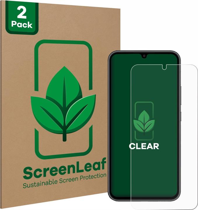 Actual product image ScreenLeaf Protective film sustainable screen protector screen protector film clear transparent (2 Piece, Samsung Galaxy A34 5G)