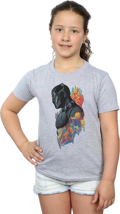 Immagine prodotto T-shirt da bambina con profilo Black Panther in cotone (152, 158)