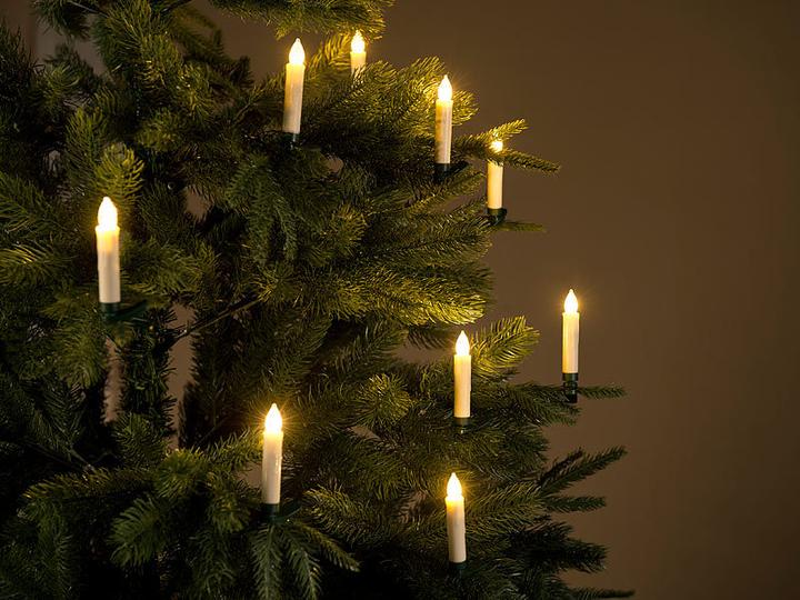 Produktbild Lunartec 20er-Set LED-Weihnachtsbaum-Kerzen mit IR-Fernbedienung, Timer, weiss (20 x)