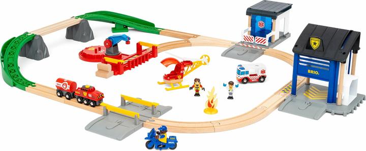 Actual product image Brio Police and Fire Brigade Set Deluxe