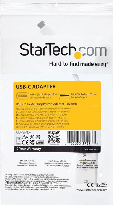 Produktbild StarTech USB-C zu Mini DisplayPort (Mini DP, 6 cm)