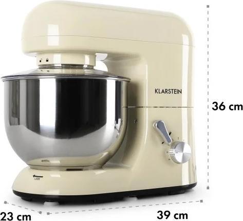 Produktbild Klarstein Bella Morena Küchenmaschine1200 Watt, 5 Liter, Creme (1200 W)