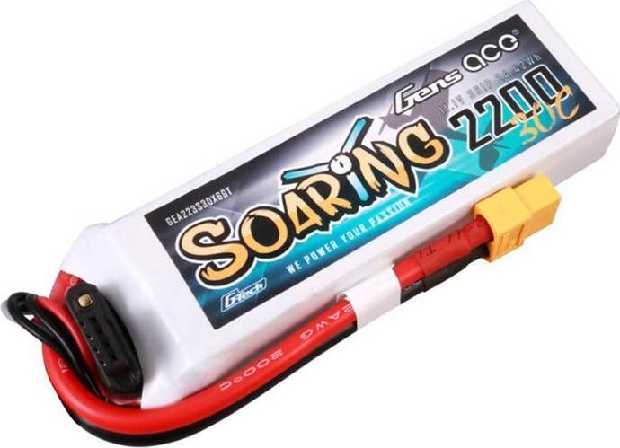 Immagine prodotto Gens Ace G-Tech Soaring 2200mAh 11.1V 30C 3S1P Batteria Lipo (11.10 V, 2200 mAh)