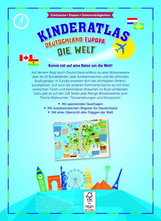 Produktbild Kinderatlas Deutschland, Europa, die Welt (Deutsch, Schwager & Steinlein Verlag, 2023)