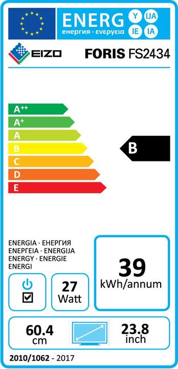 Energie-Label Eizo Fs2434 (1920 x 1080 Pixel, 23.80")