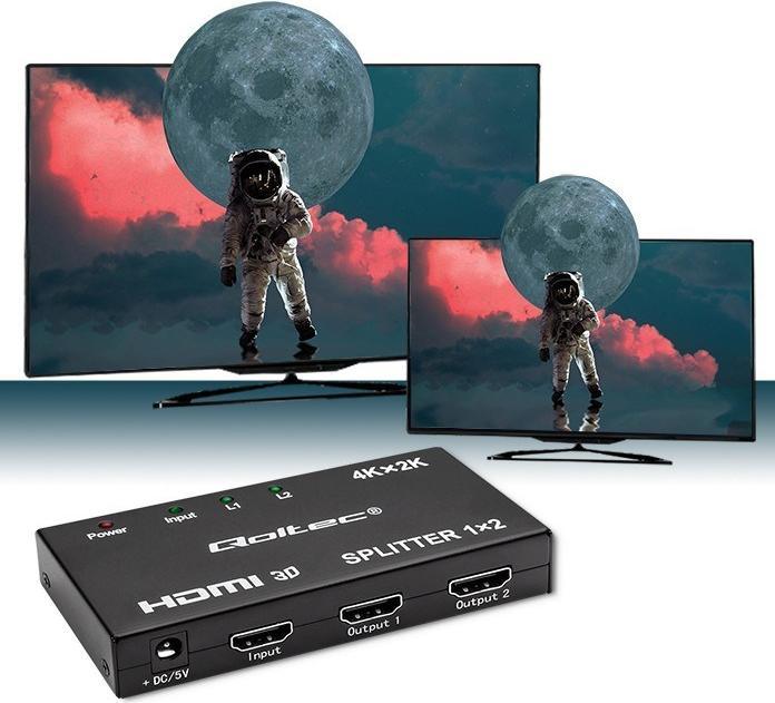 Image du produit Qoltec 51796 Séparateur HDMI actif 2 x HDMI 4K x 2K | 3 4 Gbit/s