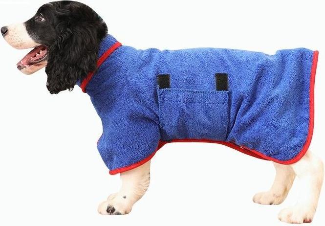Actual product image JTI Bathrobe for dog - blue - size M (M, Dog bathrobe)