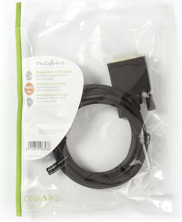 Immagine prodotto Nedis Cavo video DVI-D (M) a DisplayPort (M) (2 m, DisplayPort)