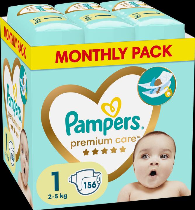 Produktbild Pampers Premium Care (Gr. 1, Monatsbox, 156 Stück)
