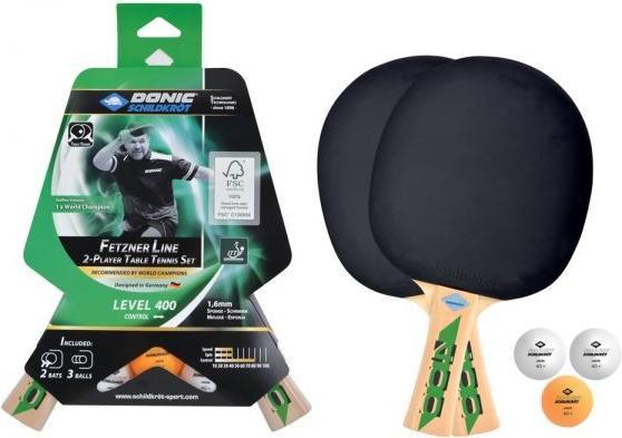 Donic Schildkröt SCHILDKRÖT Tischtennis Set "Fetzner 400 FSC" Set bestehend aus: 2 Tischtennisschläger Fetzner 400