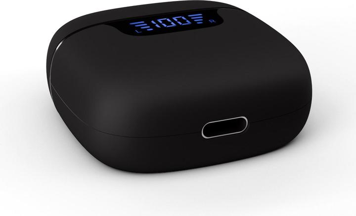 Actual product image Vivanco TWS Bluetooth headphones with LED display case, black (20 h, Cable)