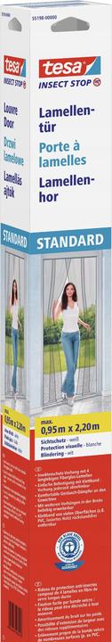 Produktbild tesa Insektenschutz STANDARD Lamellentür, Vorhang mit Klettverschluss, ohne Bohren (95 x 220 cm)